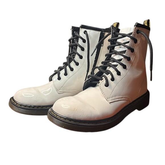 Doc Martens Jadon White Side Zip Combat Boots US men's 6 women's 7 Punk 90s - Picture 6 of 13